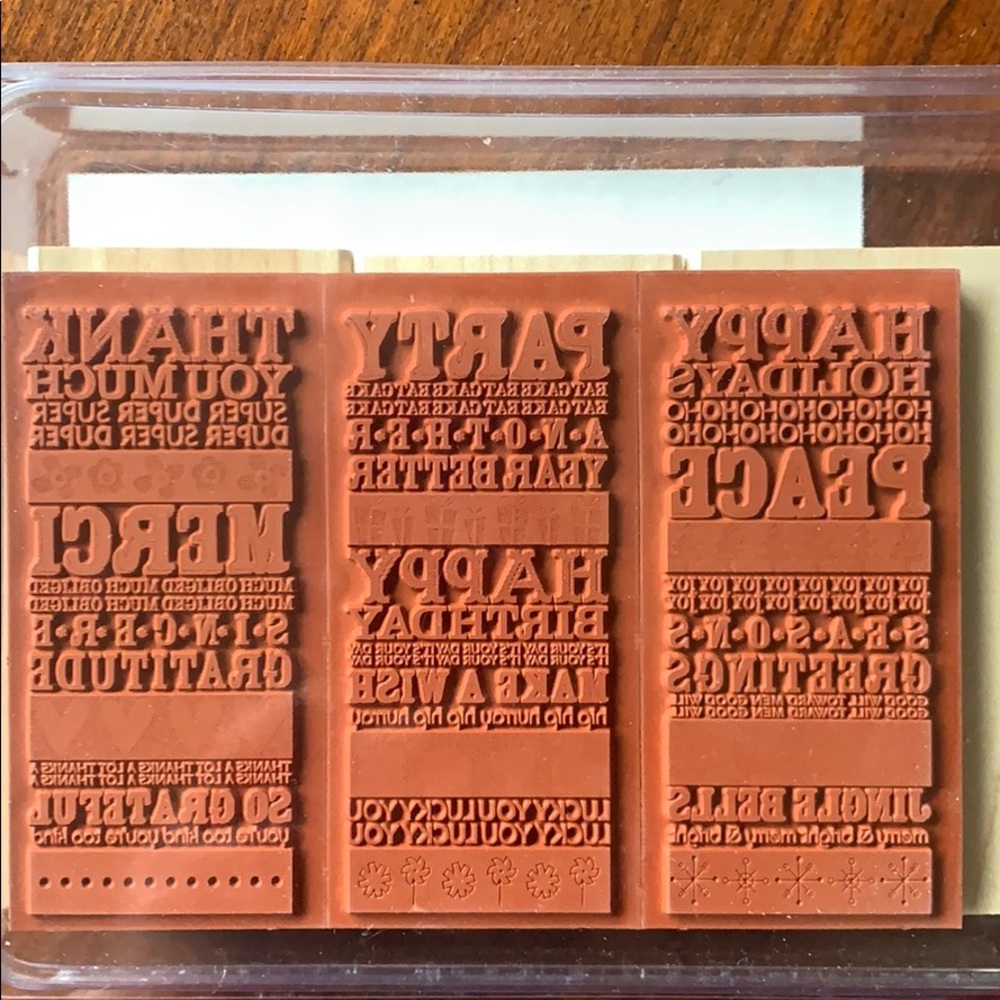 Stampin’ Up “Block Party” wood stamp set NWT❣️ - Picture 2 of 2